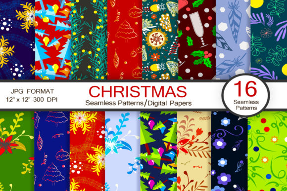 16 Christmas Hand Drawn Patterns: A Creative Resource for Design Enthusiasts