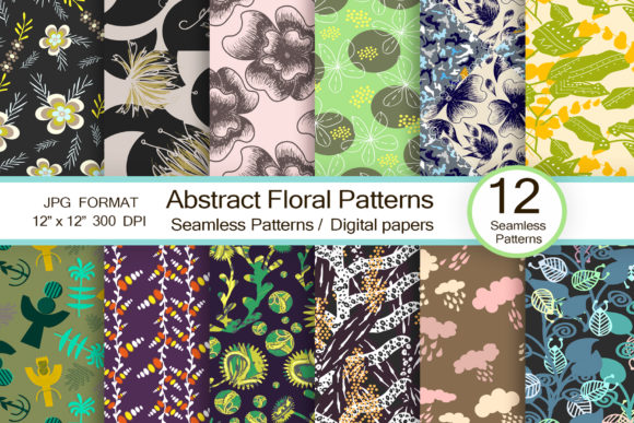 Abstract Floral Patterns, Digital Papers