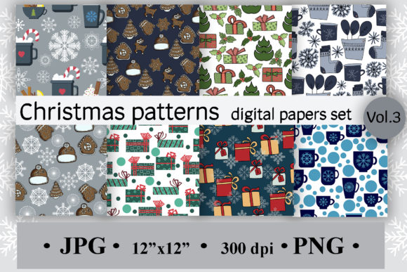 Christmas Patterns, Digital Papers Vol 3: A Creative Resource for Holiday Design