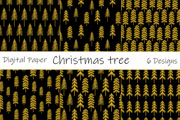 Gold Christmas Tree Patterns