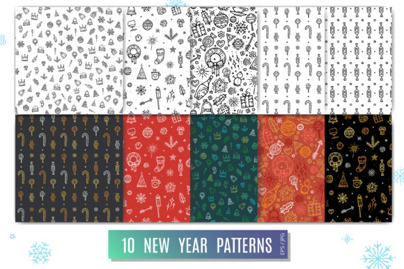 New Year Doodle Patterns: A Creative Resource for Holiday Celebrations