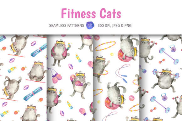 Patterns with Fitness and Yoga Cats: A Creative Tool for Health Enthusiasts