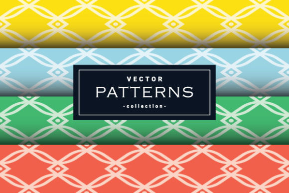 Seamless Line Patterns Set in Four