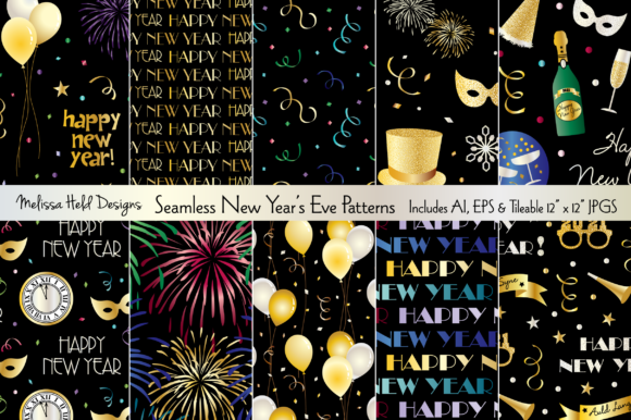 Seamless New Year’s Eve Patterns