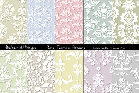 Seamless Pastel Damask Patterns: A Versatile Resource for Creative Projects